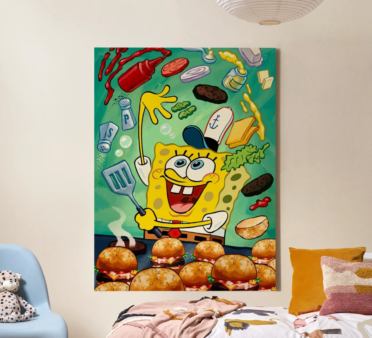 SpongeBob makes burgers tela con Cornice a cassetta da Dumery Art