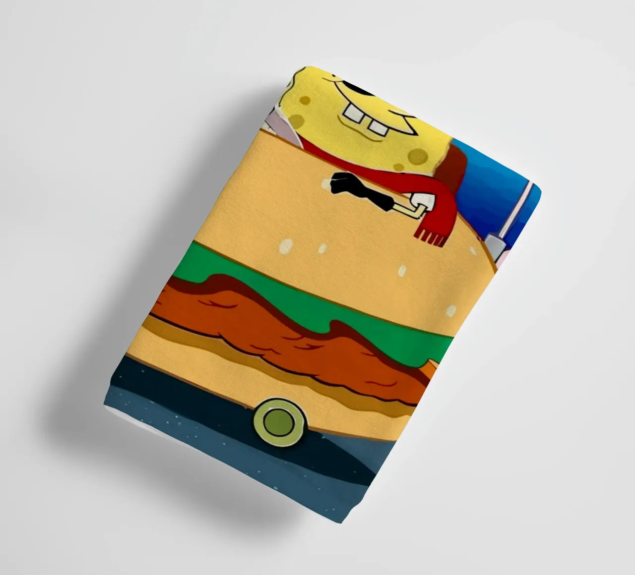 SpongeBob and Patrick ride in a burger car asciugamano da bagno da Dumery Art