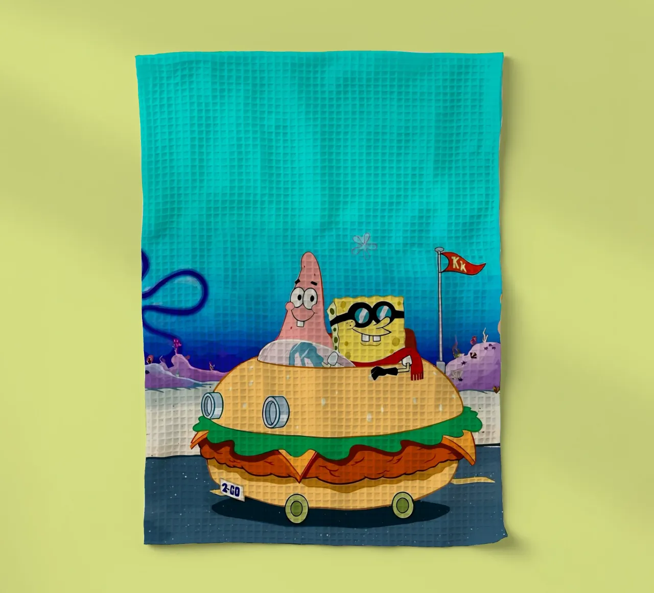 SpongeBob and Patrick ride in a burger car canovaccio da cucina da Dumery Art