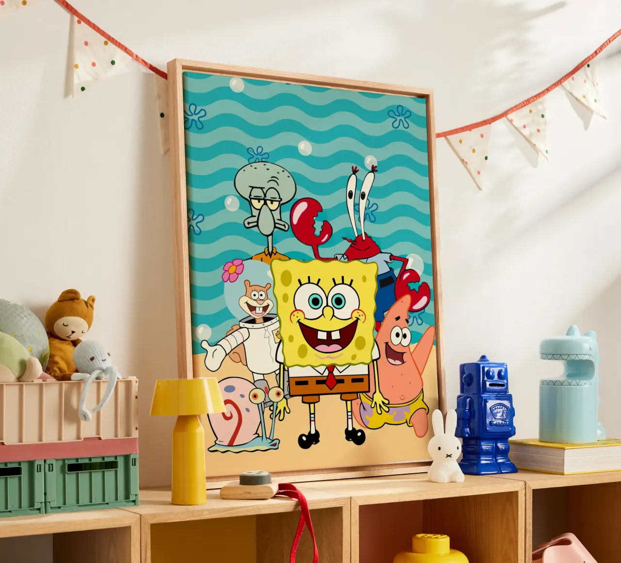 Spongebob and his friends tela con Cornice a cassetta da Dumery Art