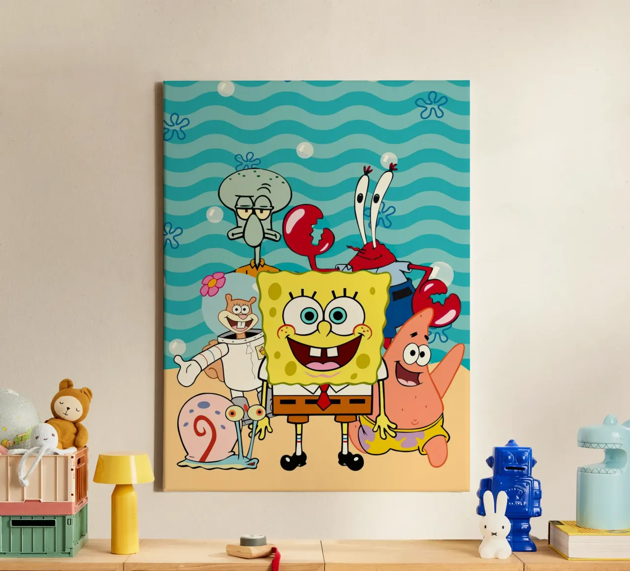 Spongebob and his friends tela con Cornice a cassetta da Dumery Art