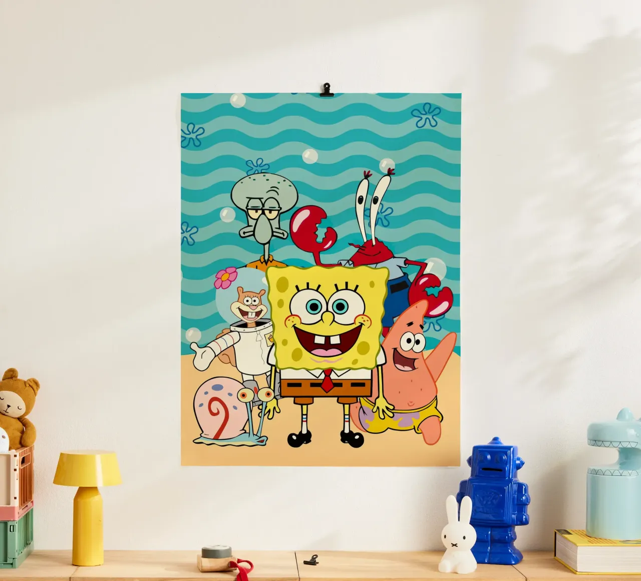 Spongebob and his friends poster con telaio in legno da Dumery Art