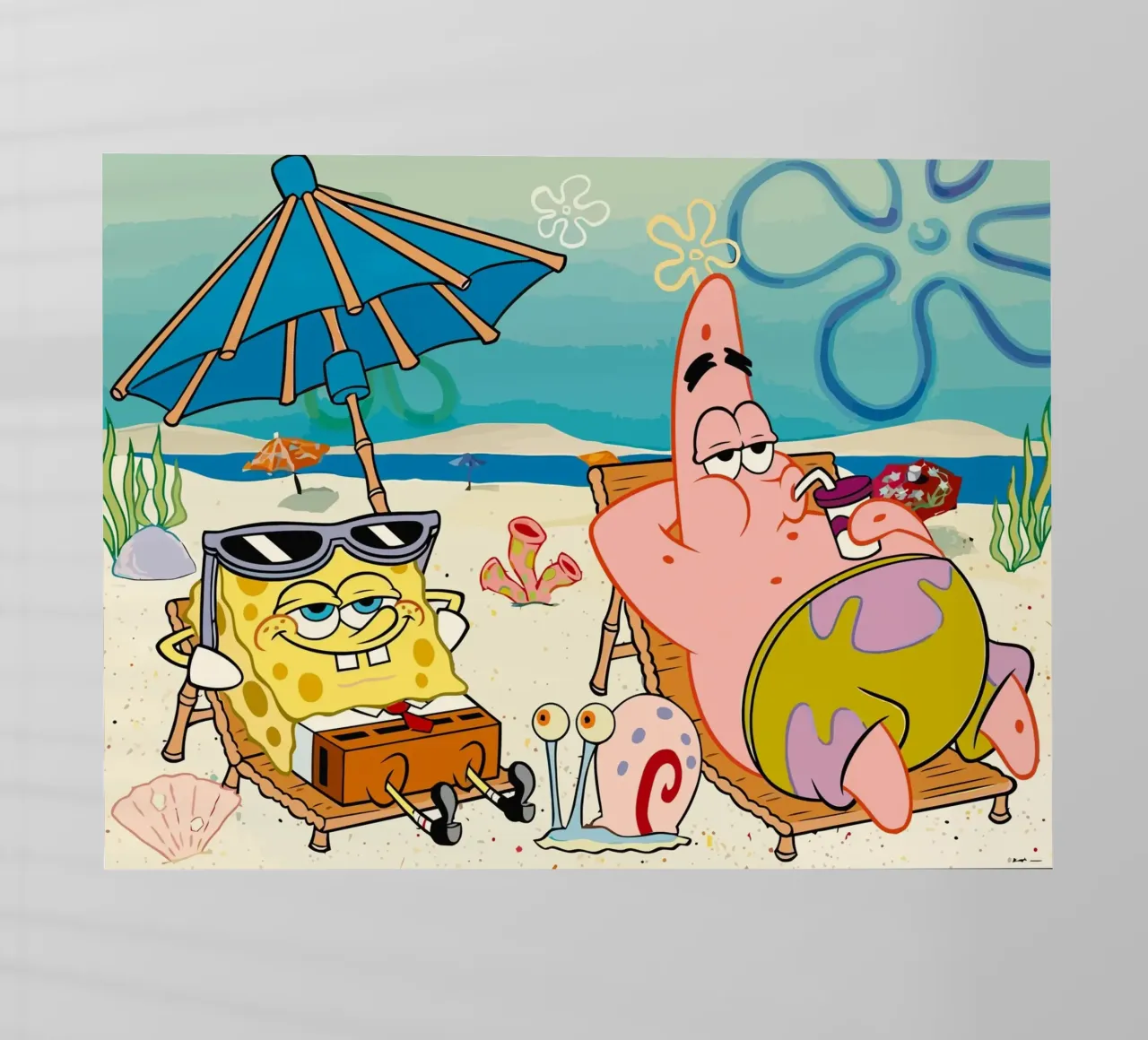 Spongebob and Patrick are relaxing and lazing around pellicola backlit da Dumery Art