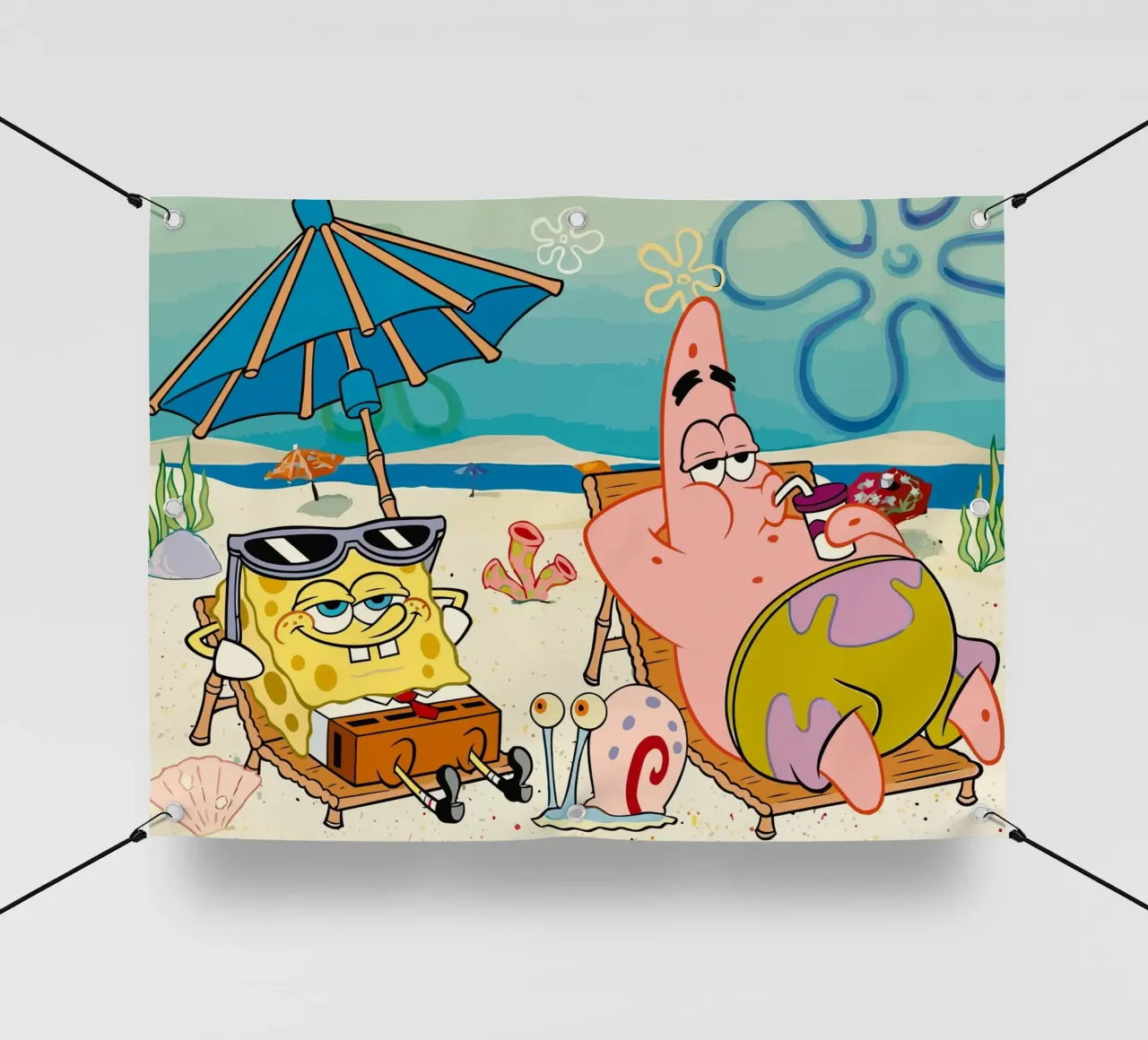 Spongebob and Patrick are relaxing and lazing around telo in pvc da Dumery Art