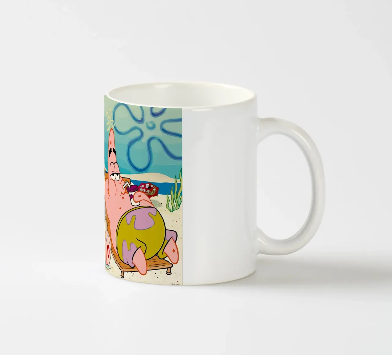 Spongebob and Patrick are relaxing and lazing around tazza in ceramica da Dumery Art