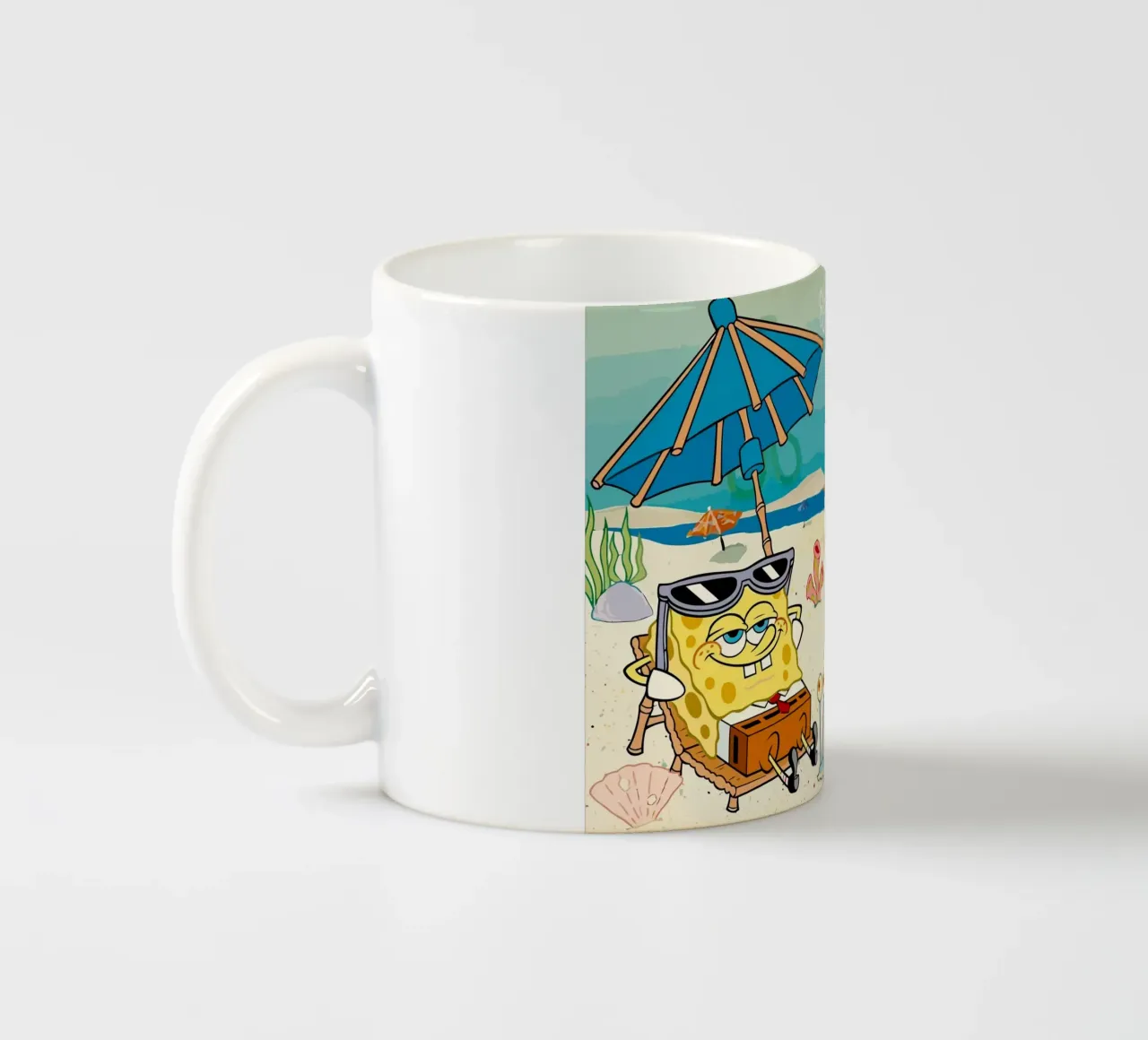Spongebob and Patrick are relaxing and lazing around tazza in ceramica da Dumery Art