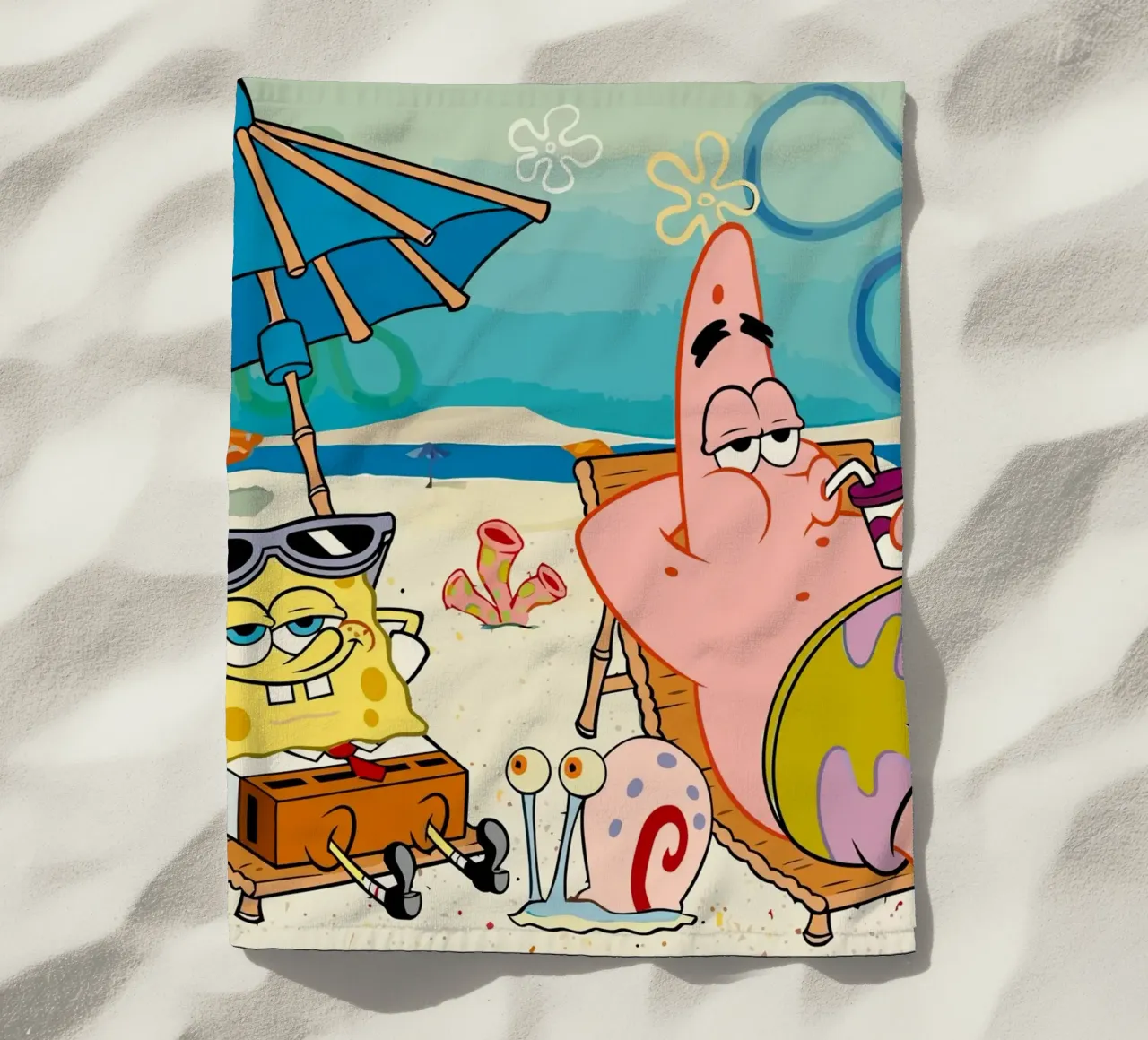 Spongebob and Patrick are relaxing and lazing around telo mare da Dumery Art
