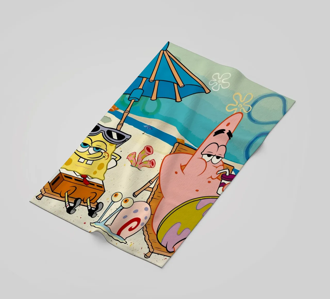 Spongebob and Patrick are relaxing and lazing around telo mare da Dumery Art