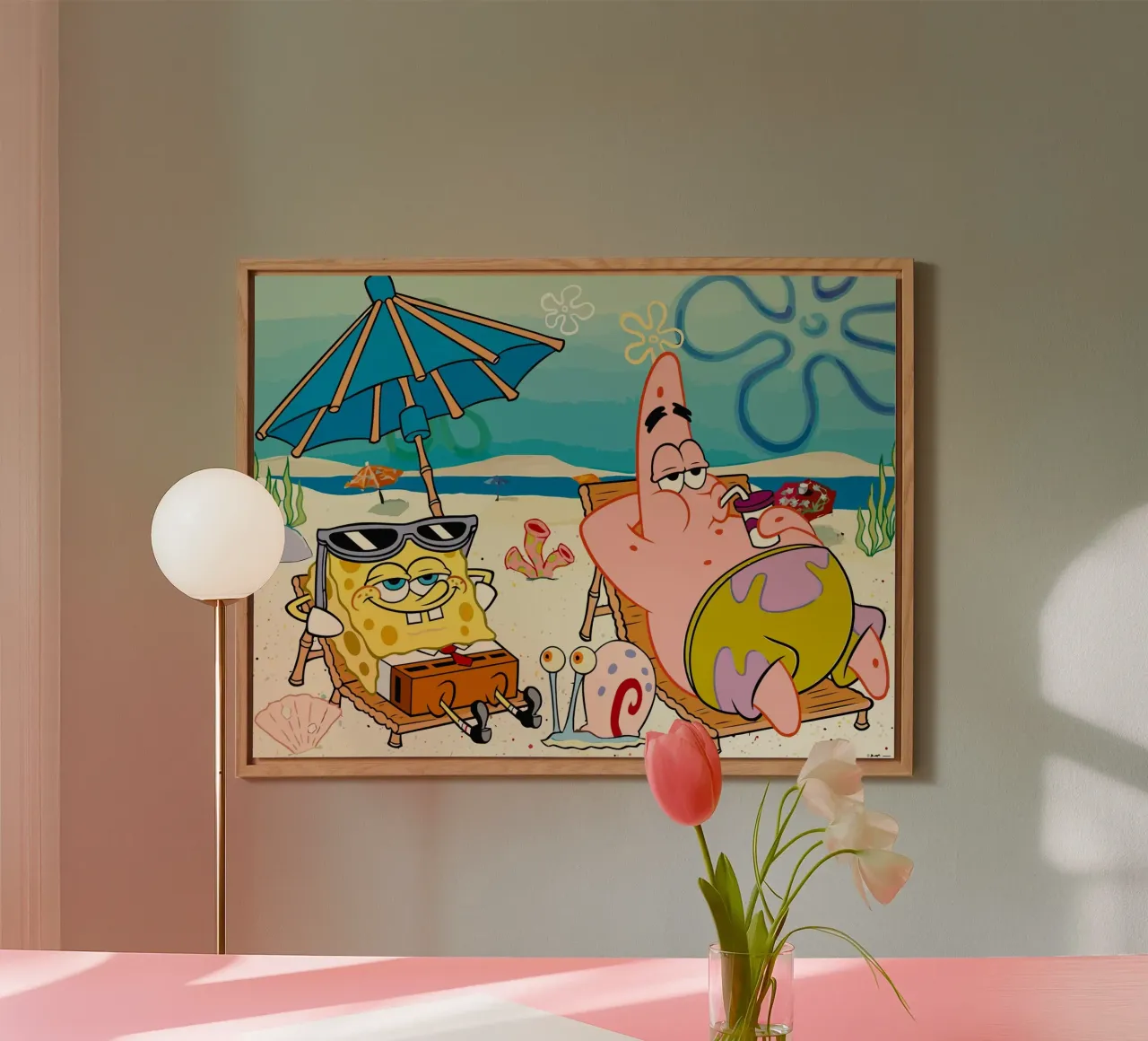 Spongebob and Patrick are relaxing and lazing around alluminio dibond da Dumery Art