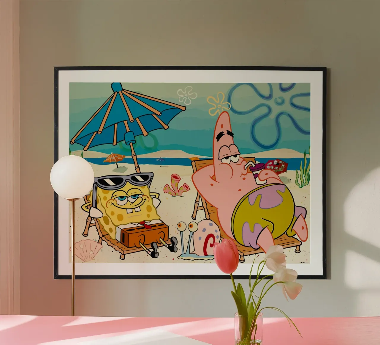 Spongebob and Patrick are relaxing and lazing around poster da Dumery Art