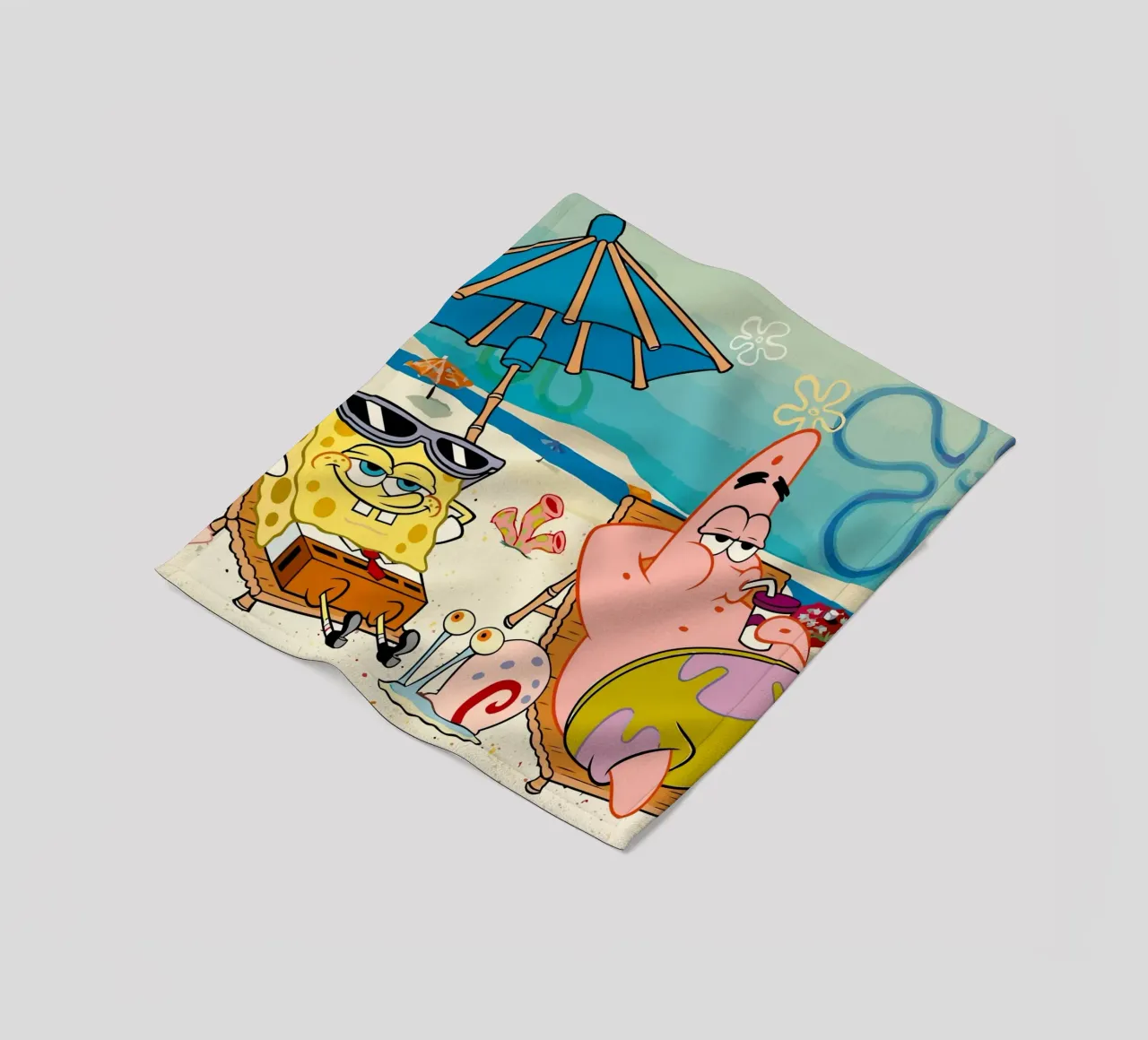 Spongebob and Patrick are relaxing and lazing around coperta in pile da Dumery Art