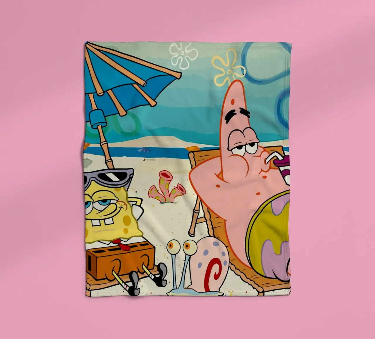 Spongebob and Patrick are relaxing and lazing around coperta in pile da Dumery Art