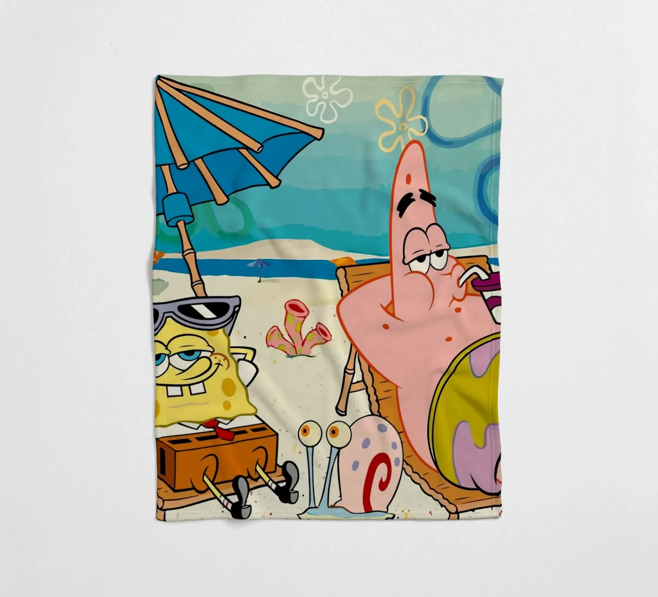 Spongebob and Patrick are relaxing and lazing around coperta in pile da Dumery Art