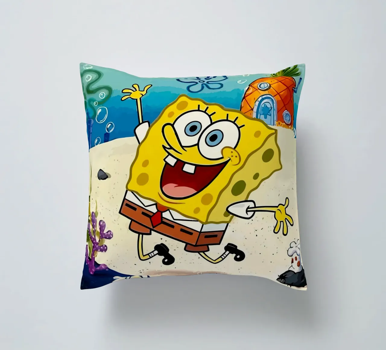 Spongebob is happy cuscino da Dumery Art