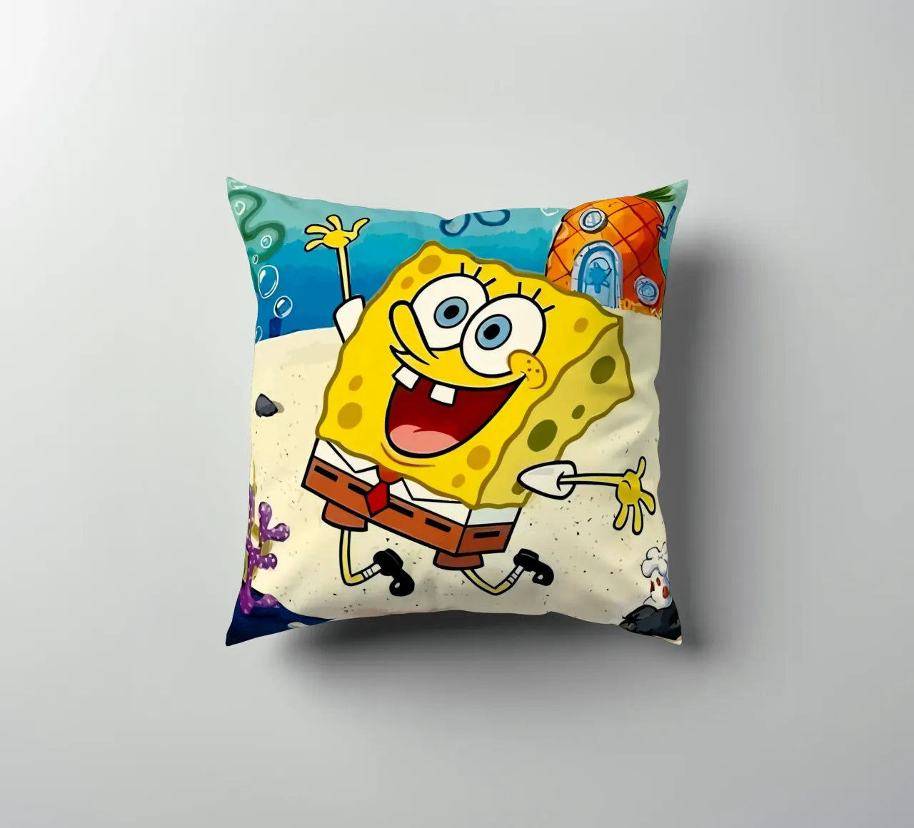 Spongebob is happy cuscino da Dumery Art