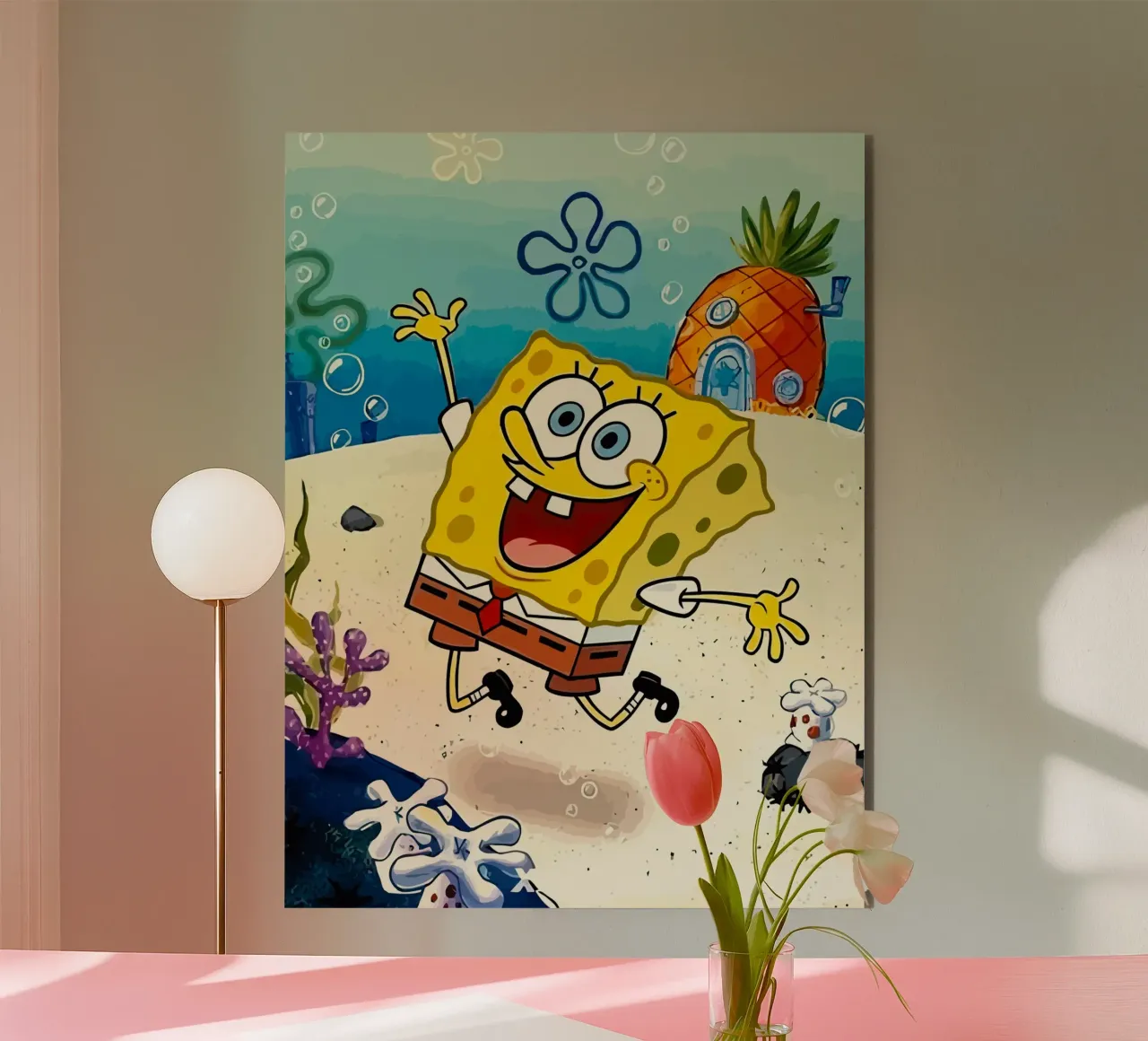 Spongebob is happy alluminio dibond da Dumery Art