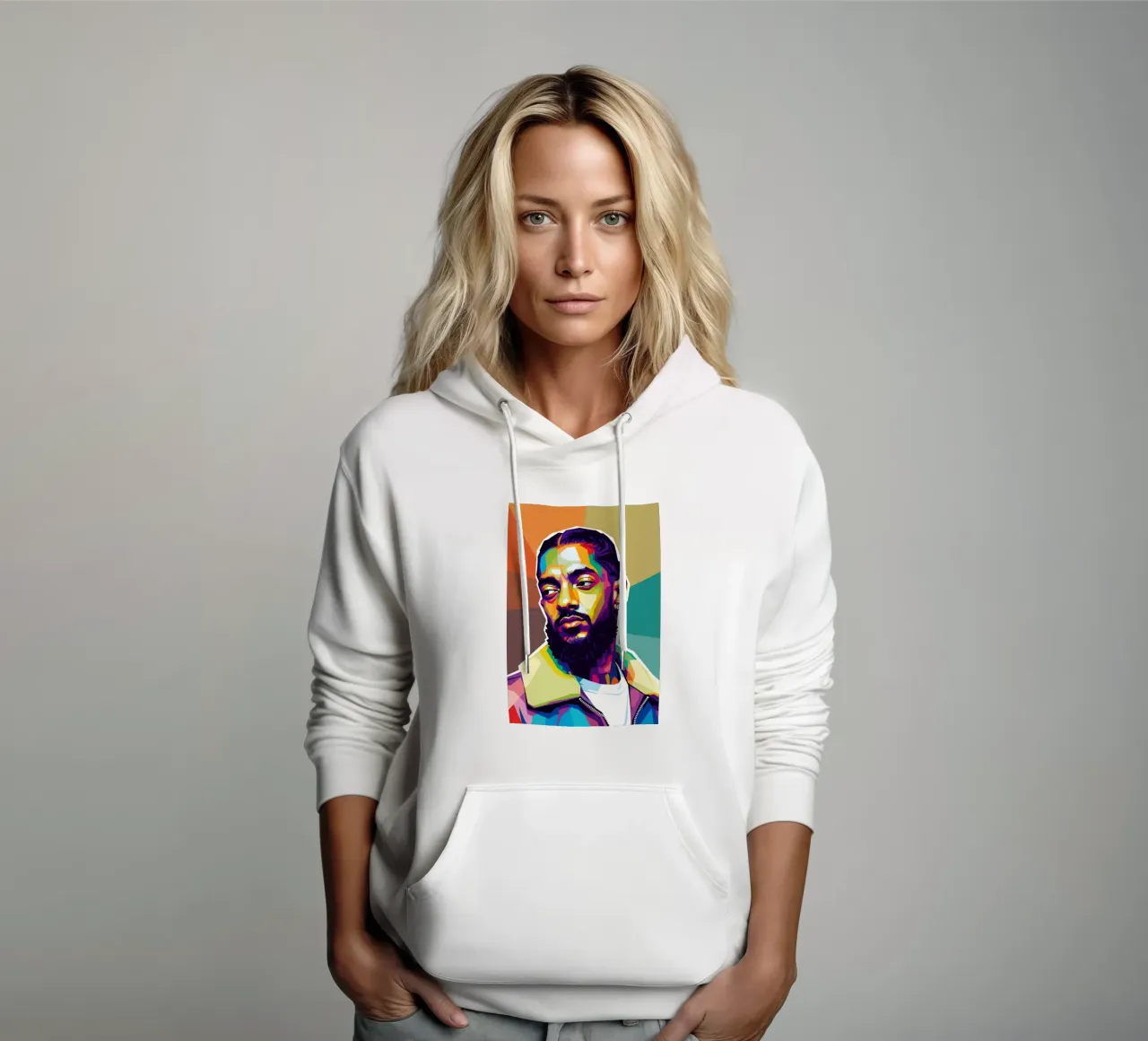 Ritratto pop art di Nipsey Hussle #1 felpa con cappuccio da Hantamrata
