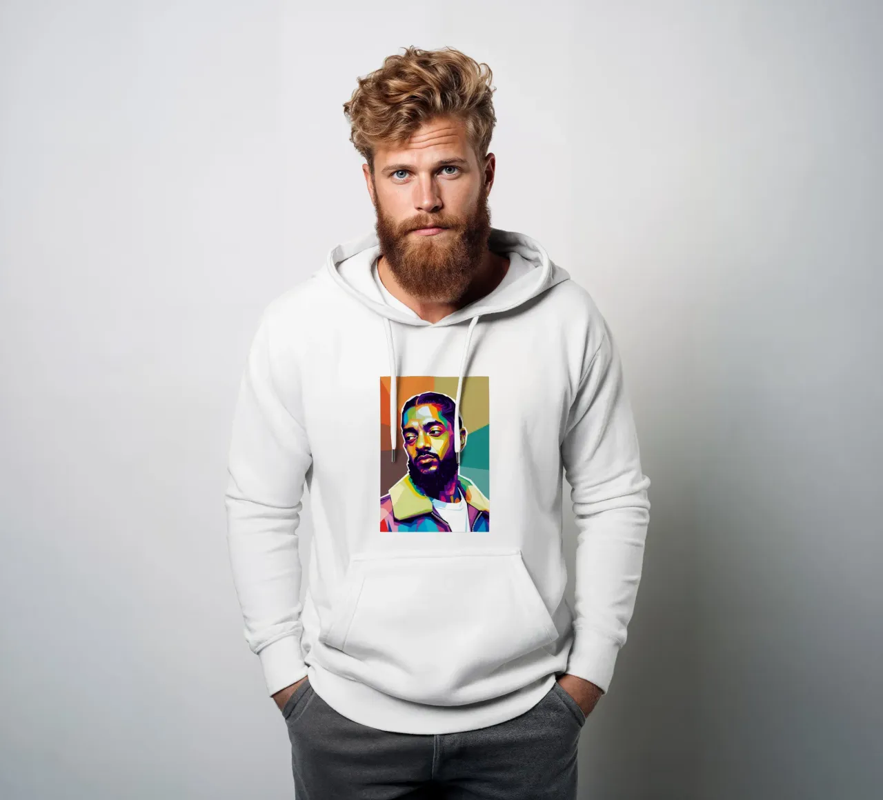 Ritratto pop art di Nipsey Hussle #1 felpa con cappuccio da Hantamrata