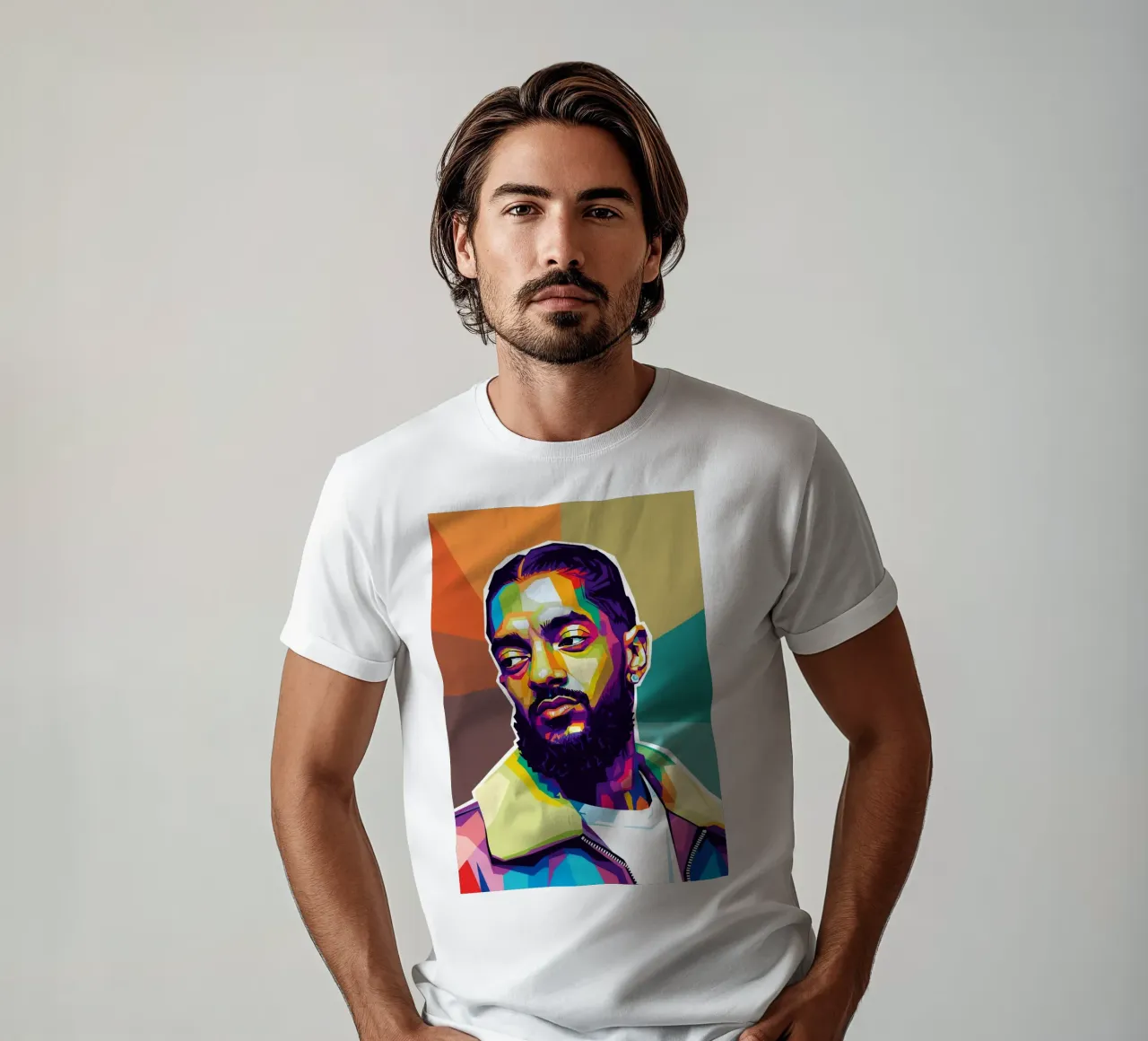 Ritratto pop art di Nipsey Hussle #1 t-shirt da Hantamrata