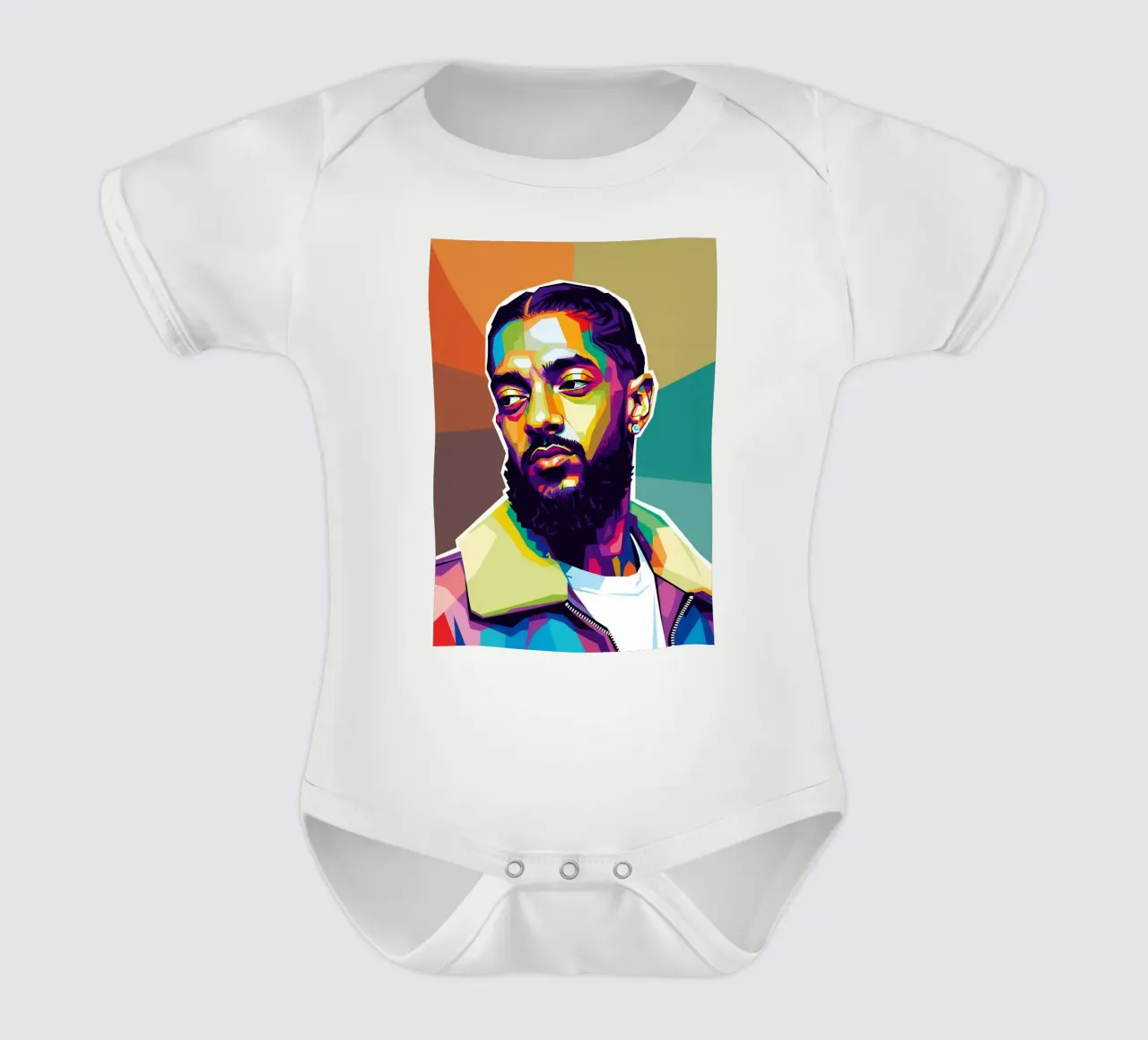 Ritratto pop art di Nipsey Hussle #1 body neonato maniche corte da Hantamrata
