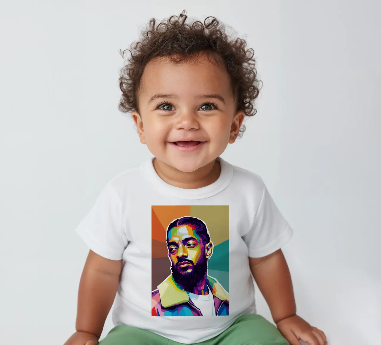 Ritratto pop art di Nipsey Hussle #1 maglietta neonato da Hantamrata