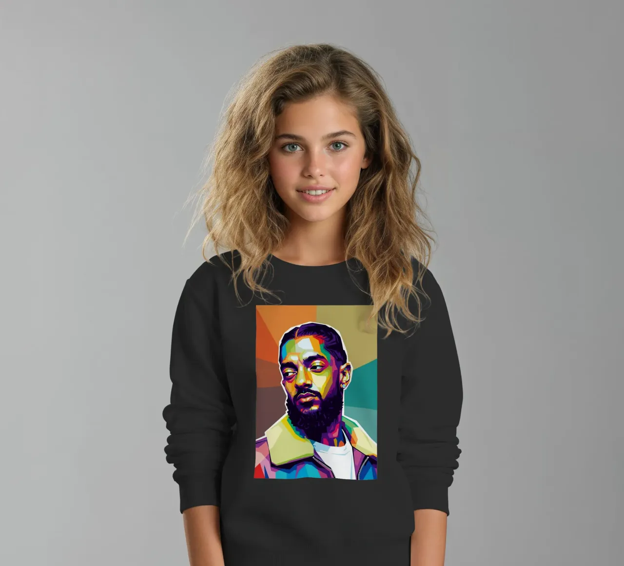 Ritratto pop art di Nipsey Hussle #1 felpa bambino da Hantamrata