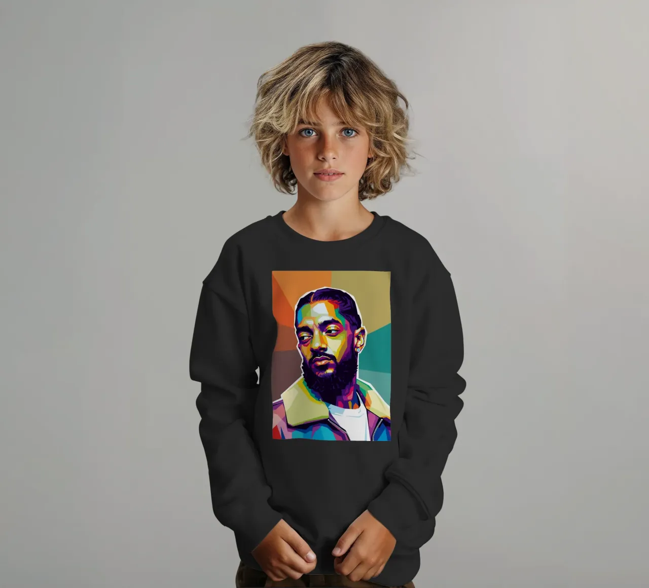 Ritratto pop art di Nipsey Hussle #1 felpa bambino da Hantamrata
