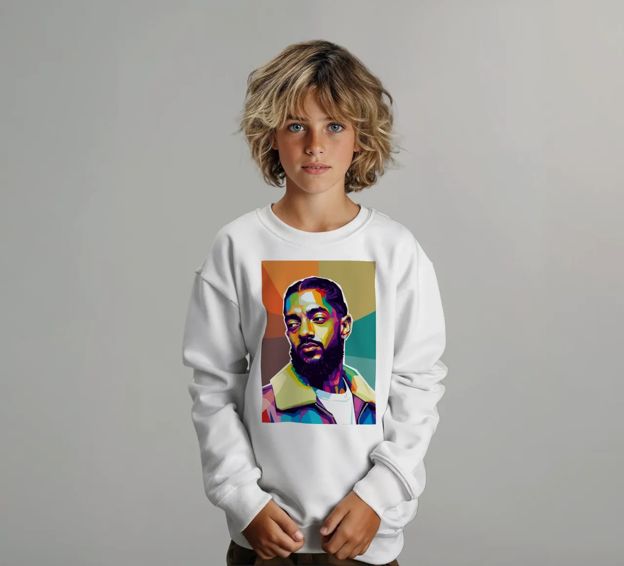 Nipsey Hussle retrato de arte pop nº 1 sudadera para niño de Hantamrata
