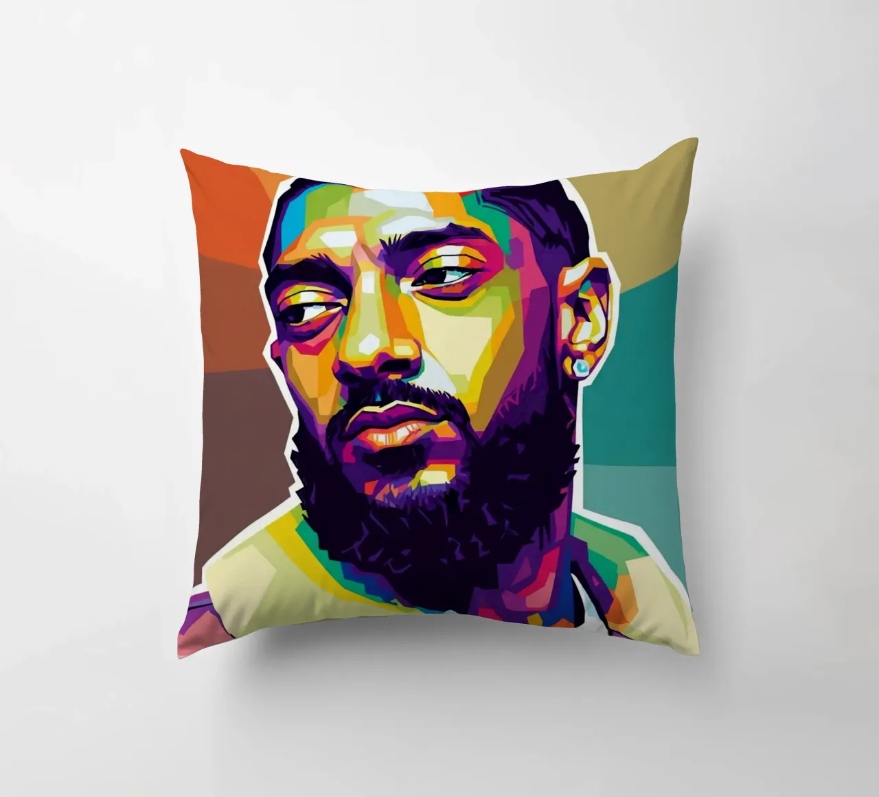 Nipsey Hussle retrato de arte pop nº 1 cojín de Hantamrata