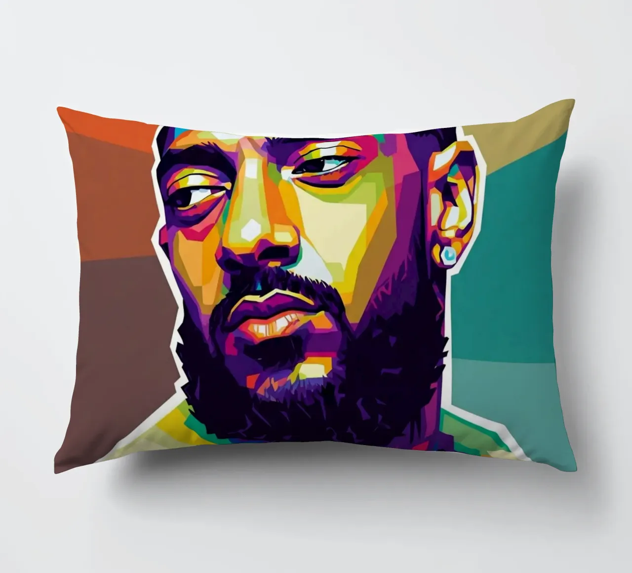 Ritratto pop art di Nipsey Hussle #1 cuscino da Hantamrata