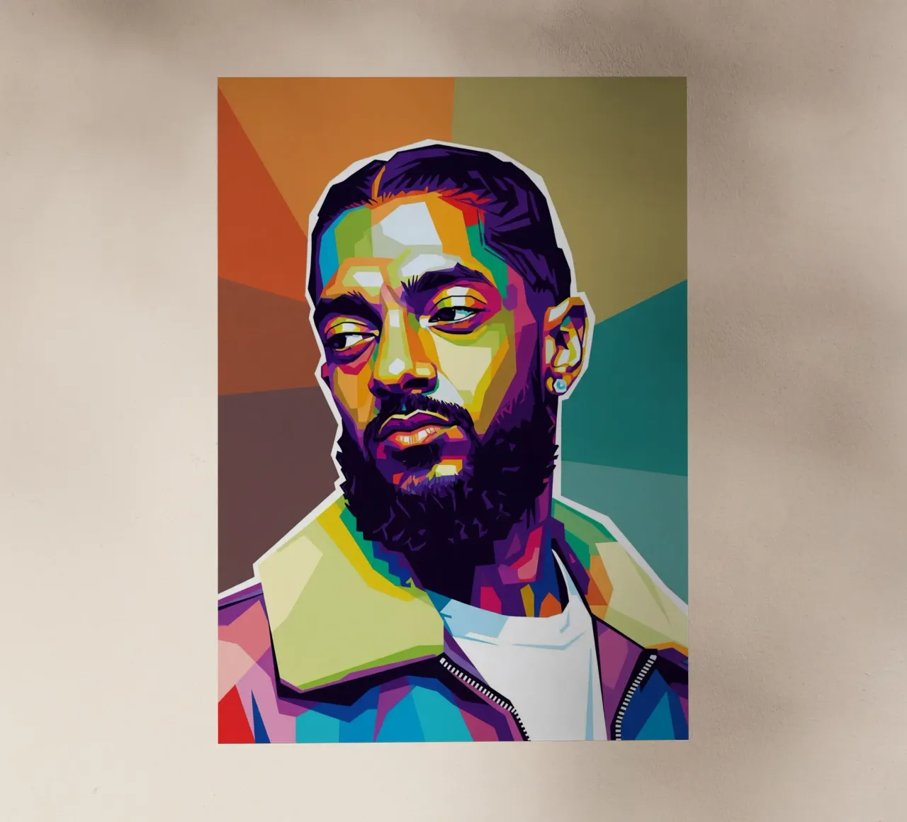 Ritratto pop art di Nipsey Hussle #1 pellicola backlit da Hantamrata