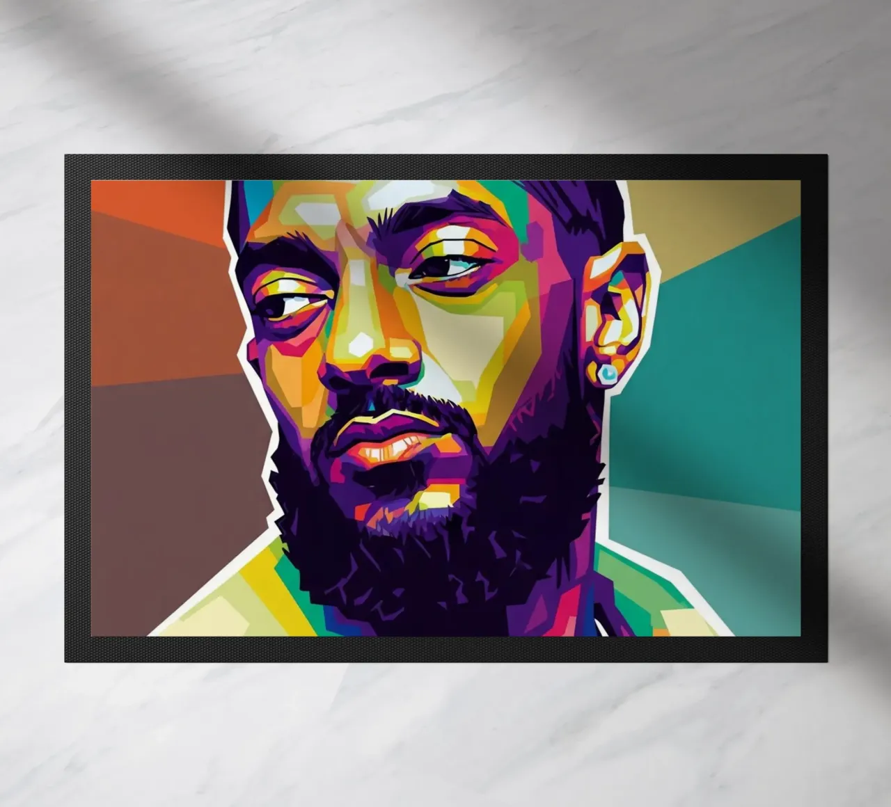 Ritratto pop art di Nipsey Hussle #1 zerbino da Hantamrata