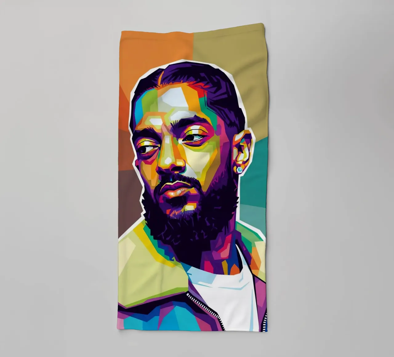 Ritratto pop art di Nipsey Hussle #1 asciugamano da bagno da Hantamrata