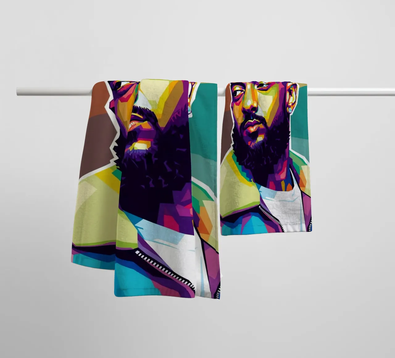Nipsey Hussle retrato de arte pop nº 1 toalla de baño de Hantamrata