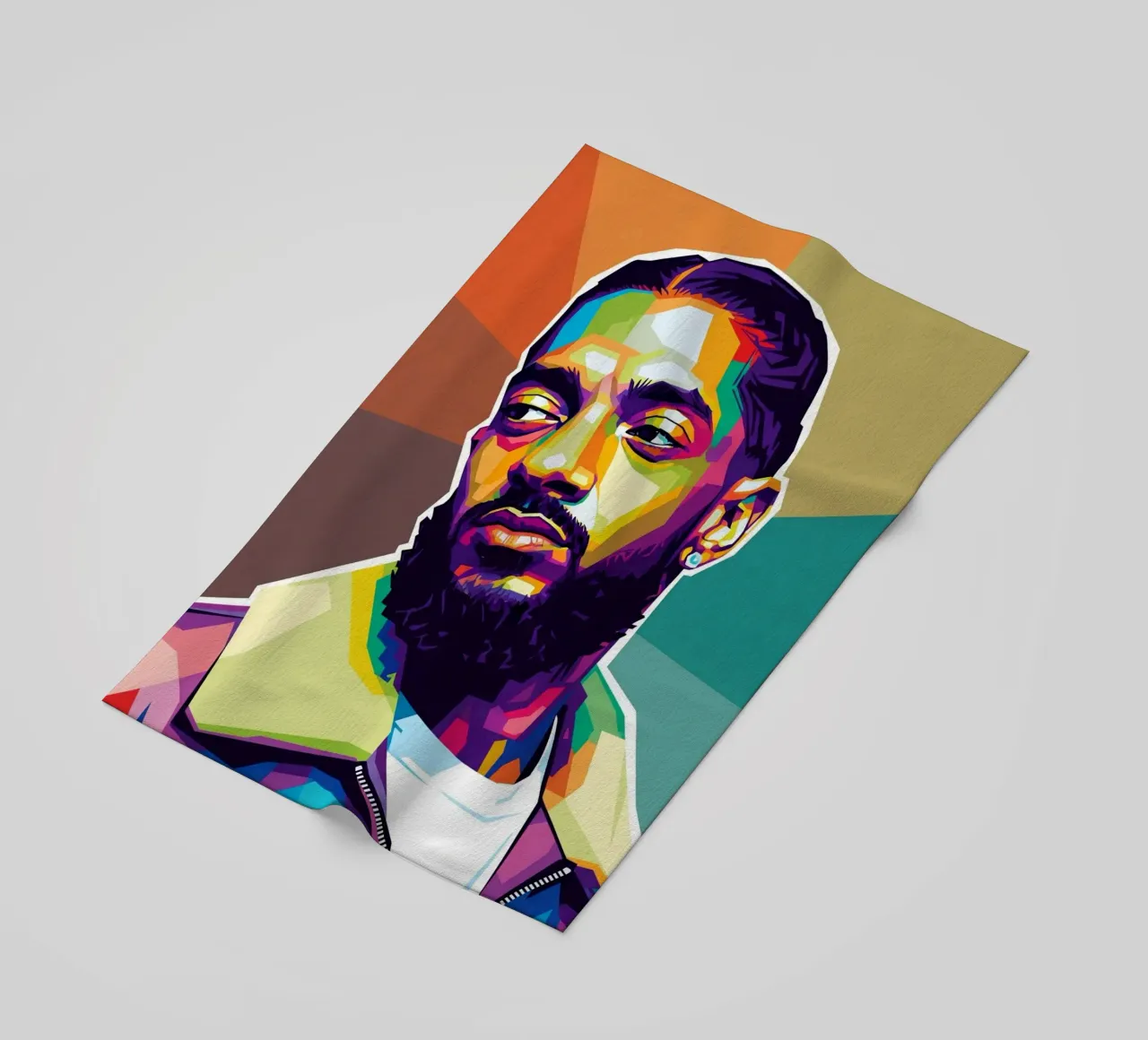 Ritratto pop art di Nipsey Hussle #1 telo mare da Hantamrata