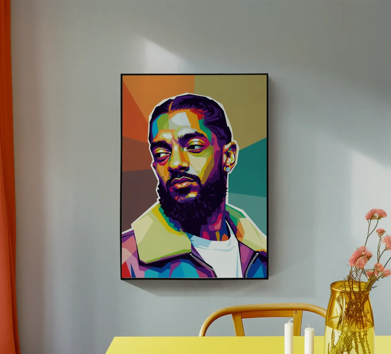 Ritratto pop art di Nipsey Hussle #1 plexiglass da Hantamrata