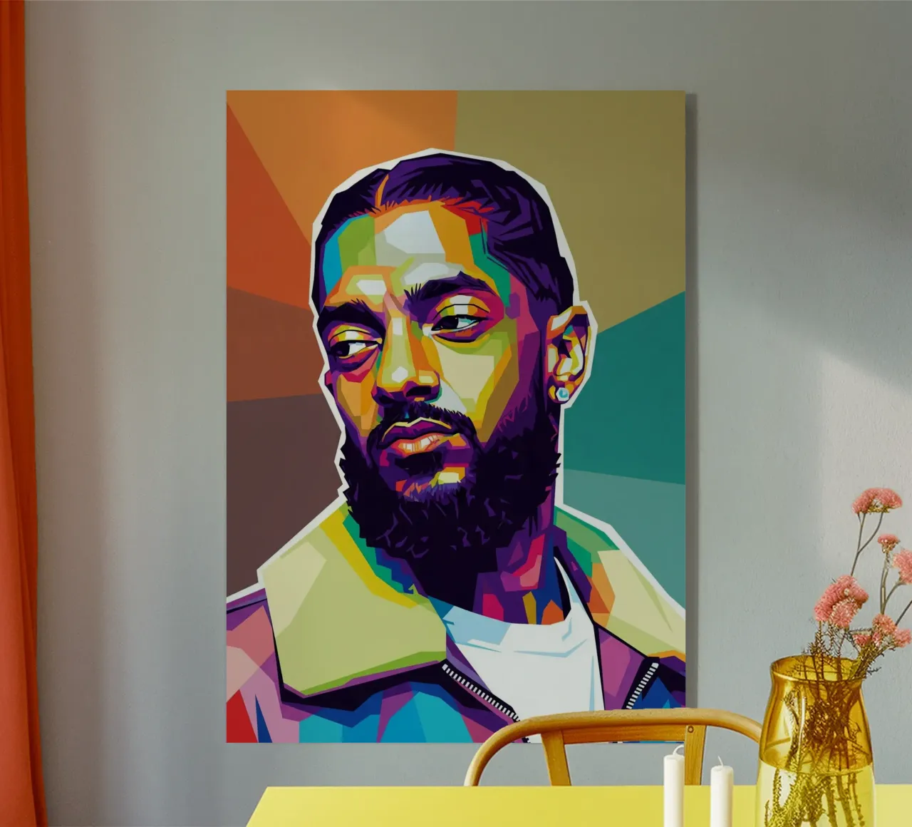 Ritratto pop art di Nipsey Hussle #1 plexiglass da Hantamrata