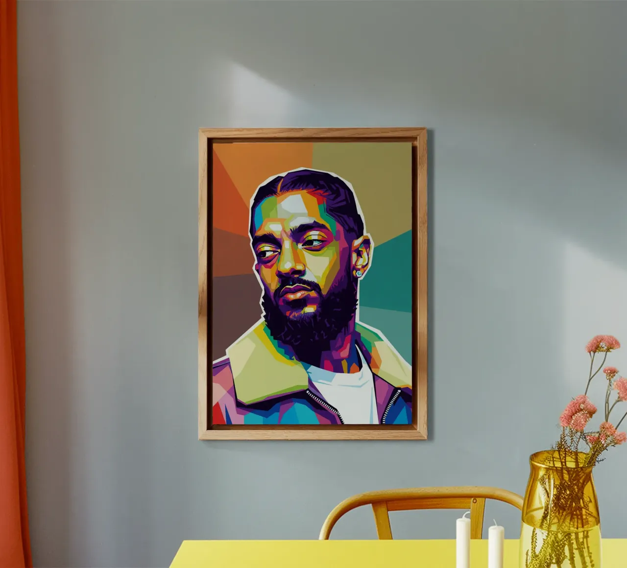 Nipsey Hussle pop art portret #1 aluminium-dibond van Hantamrata