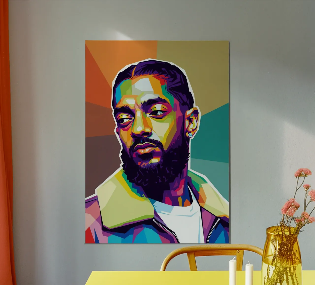 Ritratto pop art di Nipsey Hussle #1 poster con telaio in plastica da Hantamrata