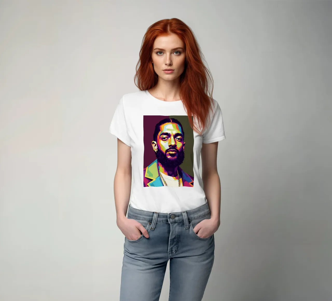 Ritratto pop art di Nipsey Hussle #2 t-shirt da Hantamrata
