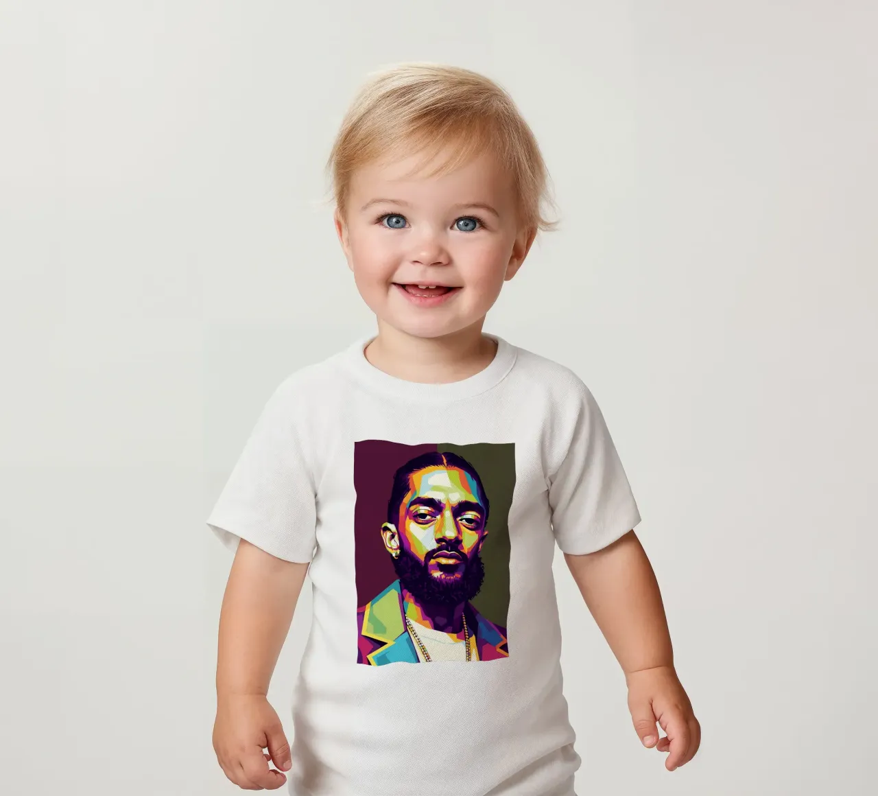 Ritratto pop art di Nipsey Hussle #2 maglietta neonato da Hantamrata