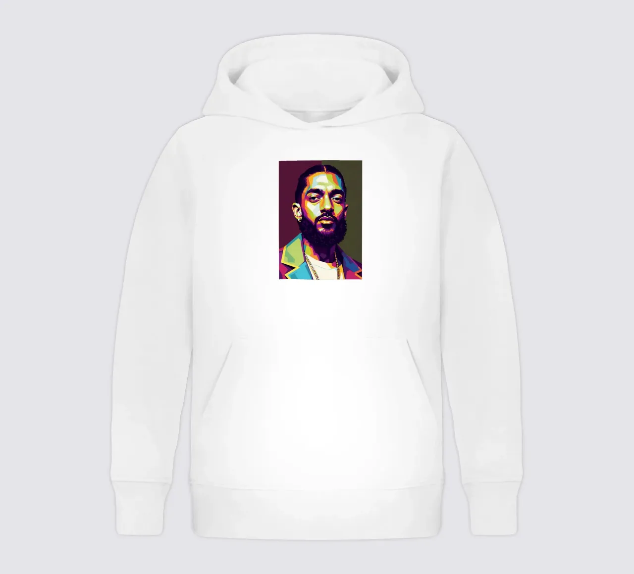 Ritratto pop art di Nipsey Hussle #2 felpa bambino con cappuccio da Hantamrata