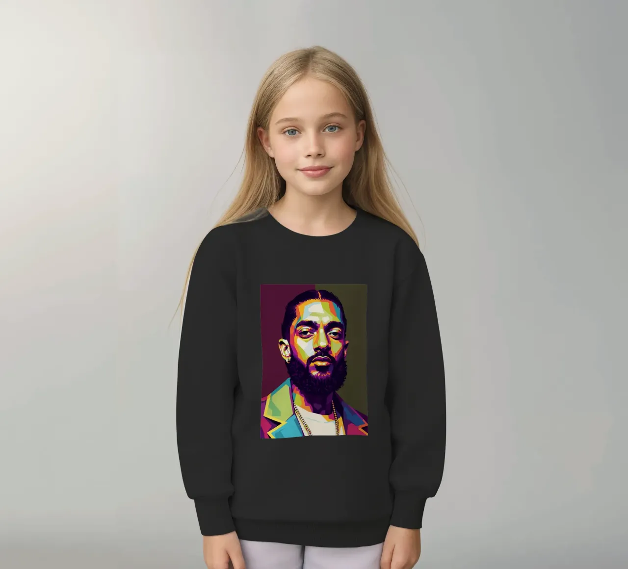 Ritratto pop art di Nipsey Hussle #2 felpa bambino da Hantamrata