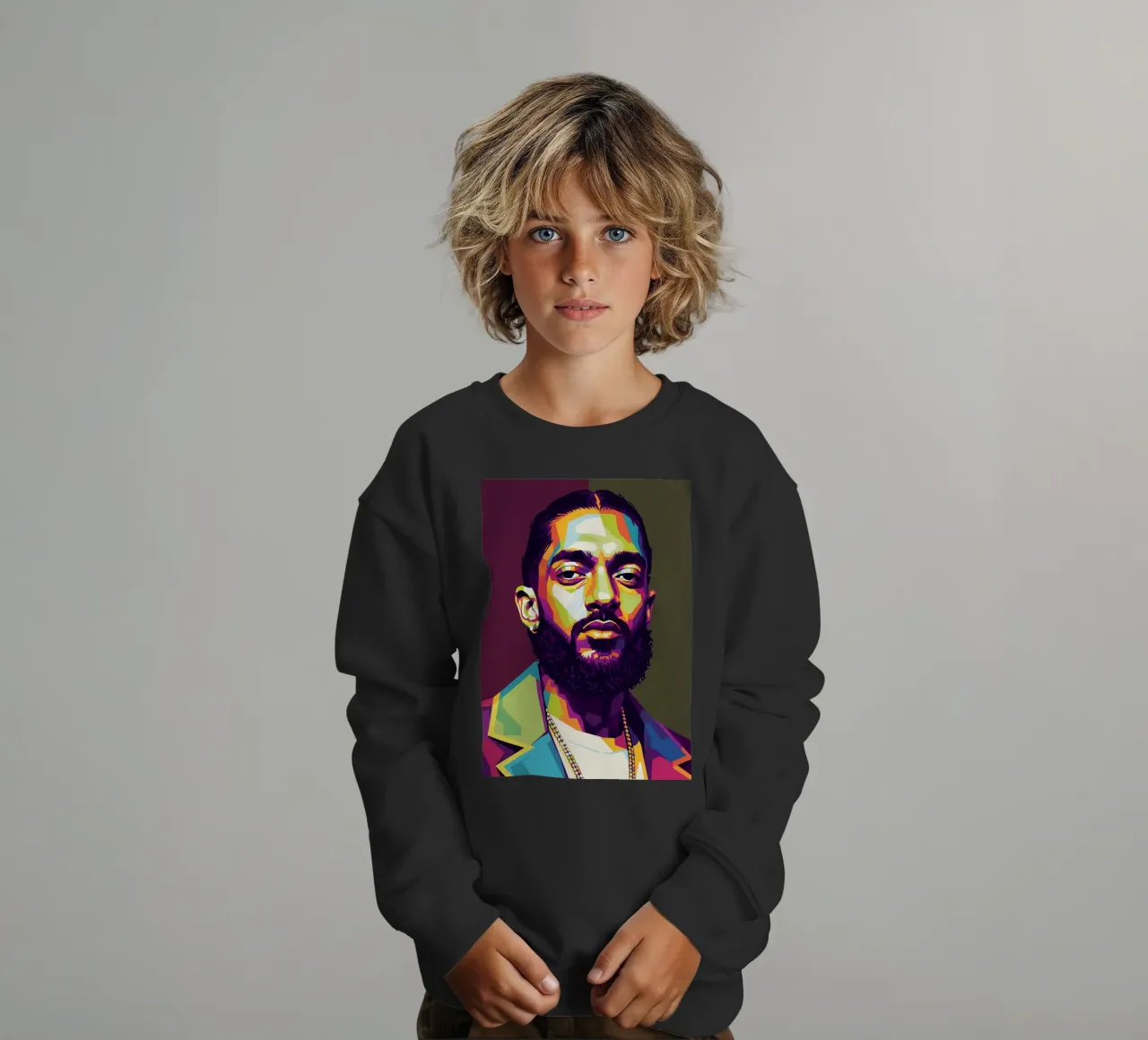 Ritratto pop art di Nipsey Hussle #2 felpa bambino da Hantamrata