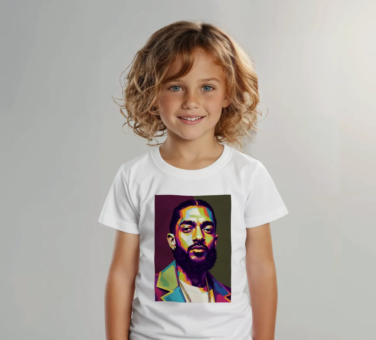 Ritratto pop art di Nipsey Hussle #2 t-shirt bambini da Hantamrata