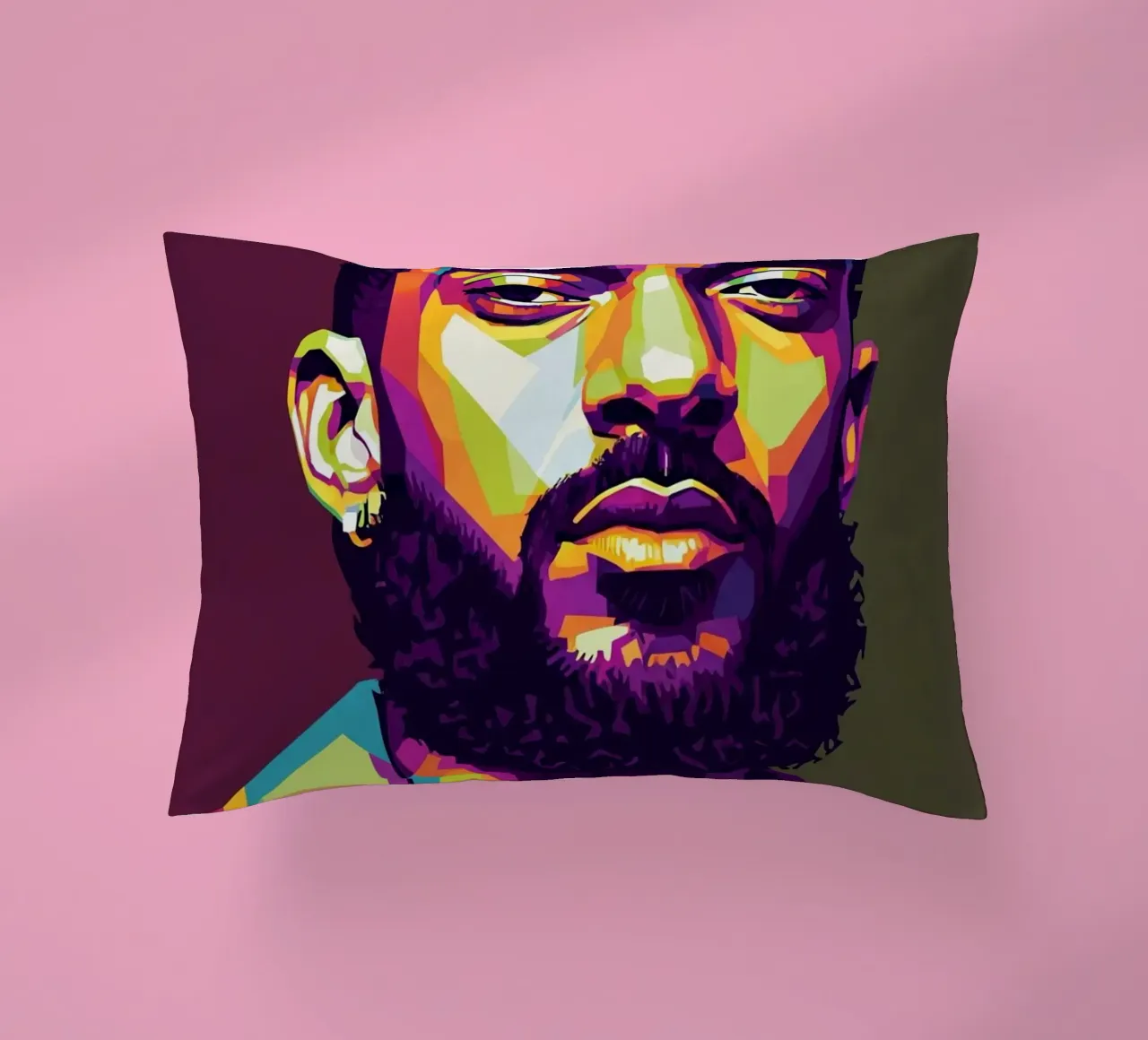 Ritratto pop art di Nipsey Hussle #2 cuscino da Hantamrata