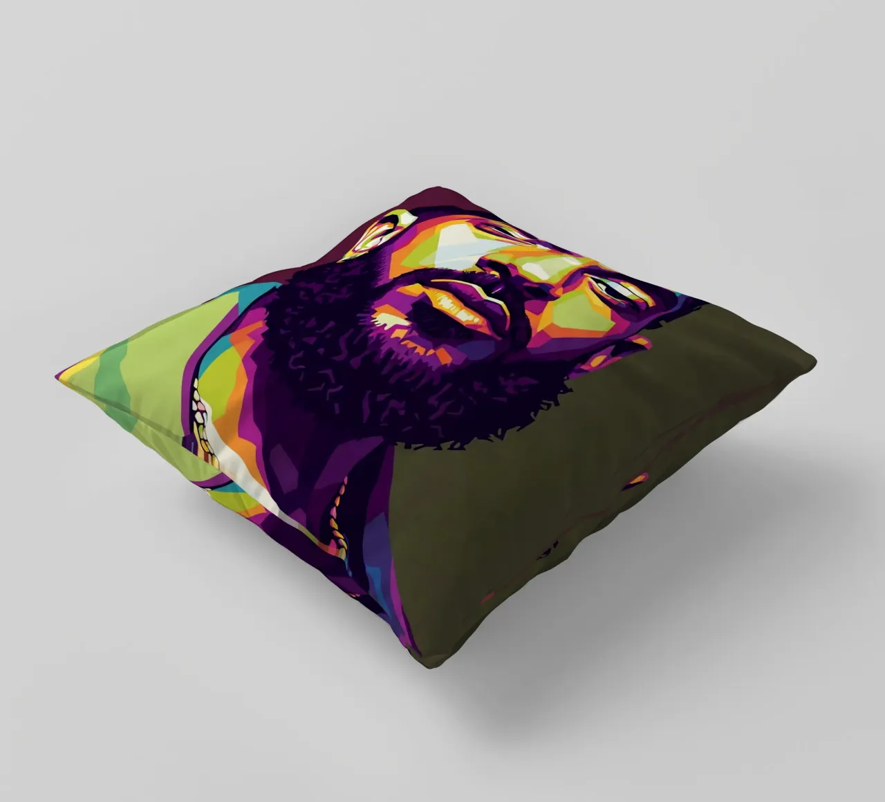 Ritratto pop art di Nipsey Hussle #2 cuscino da Hantamrata