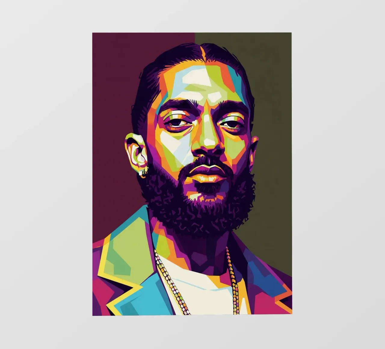 Ritratto pop art di Nipsey Hussle #2 telo in pvc da Hantamrata