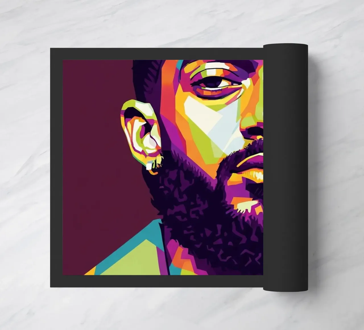 Ritratto pop art di Nipsey Hussle #2 zerbino da Hantamrata