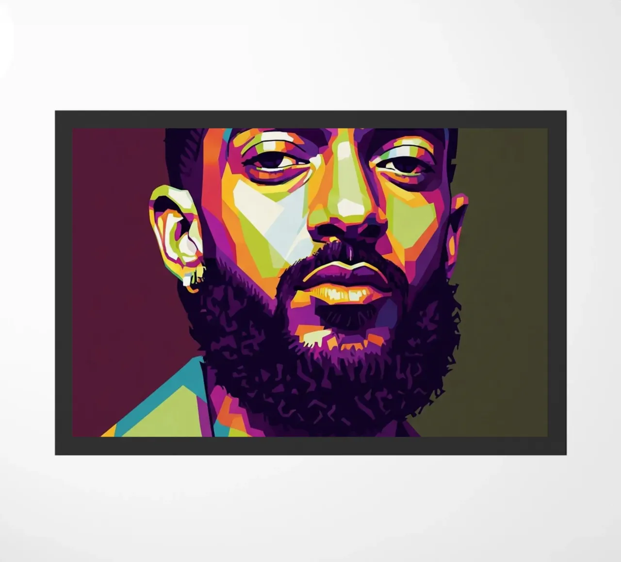 Ritratto pop art di Nipsey Hussle #2 zerbino da Hantamrata